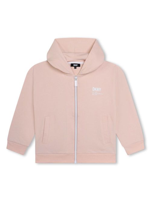 Logo-print cotton hoodie - Pink