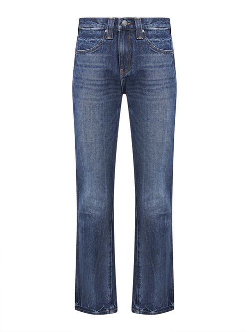 Straight-Leg Cotton Denim Jeans — Blue