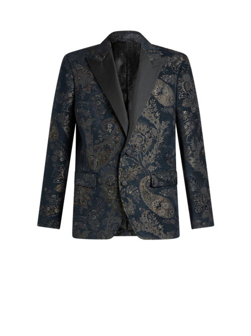 Jacquard Blazer With Embroidery