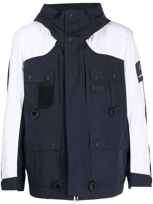 Multiple pockets hooded jacket - Blue