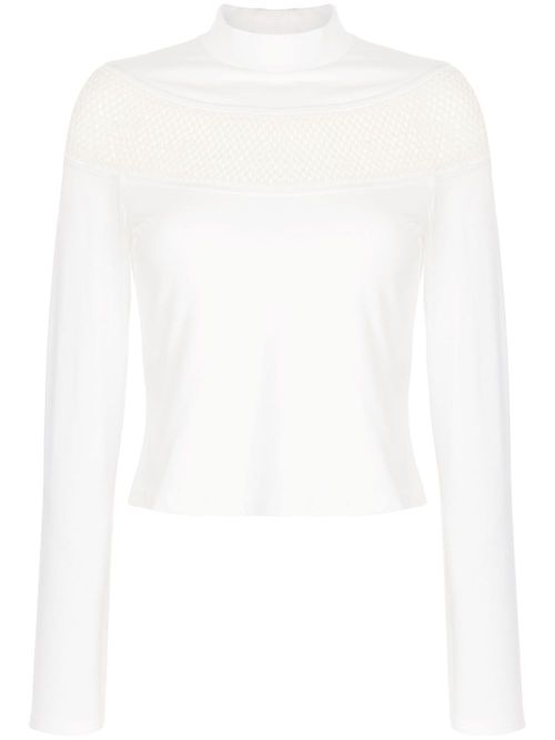 PONDER.ER long-sleeve crochet-knit T-shirt - White