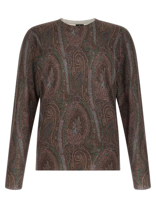 Paisley Silk-Cashmere Sweater — Bordeaux