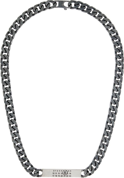 Minimal Logo Id Tag Curb Necklace