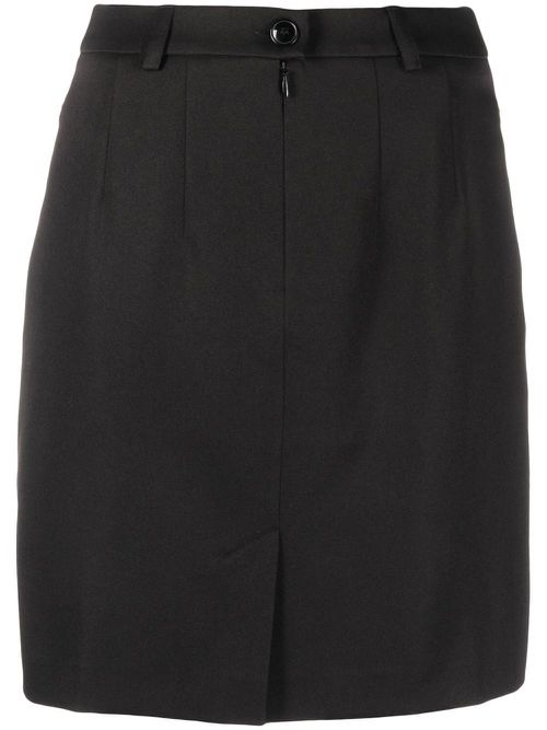 High-waisted logo-patch skirt - Black