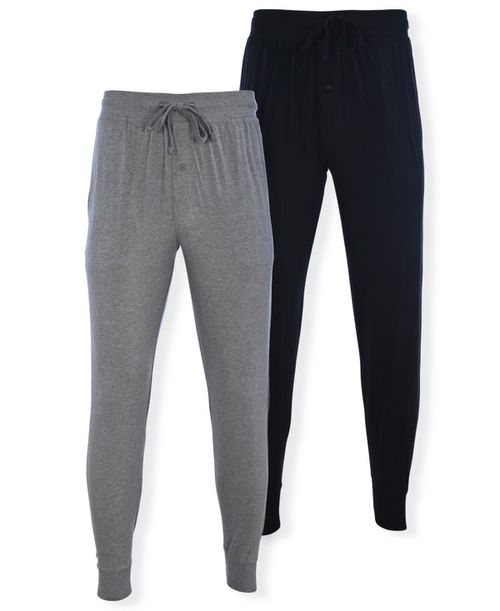Men's Knit Joggers, Pack of 2 - Black, Gray