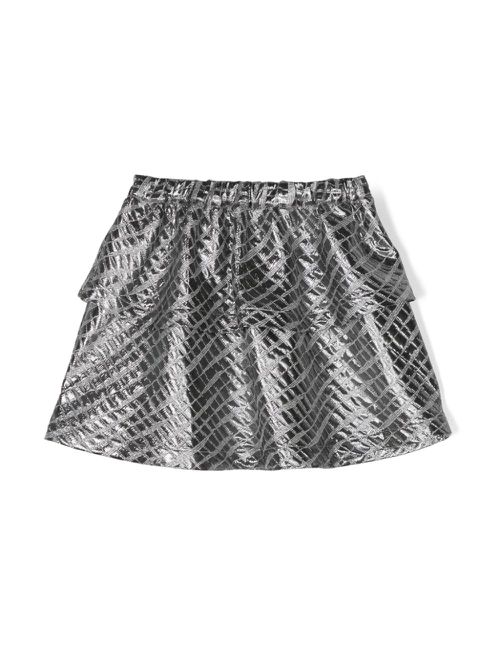 Metallic jacquard A-line miniskirt - Silver