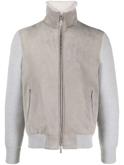 Campiglio Cab shearling-collar suede jacket - Grey