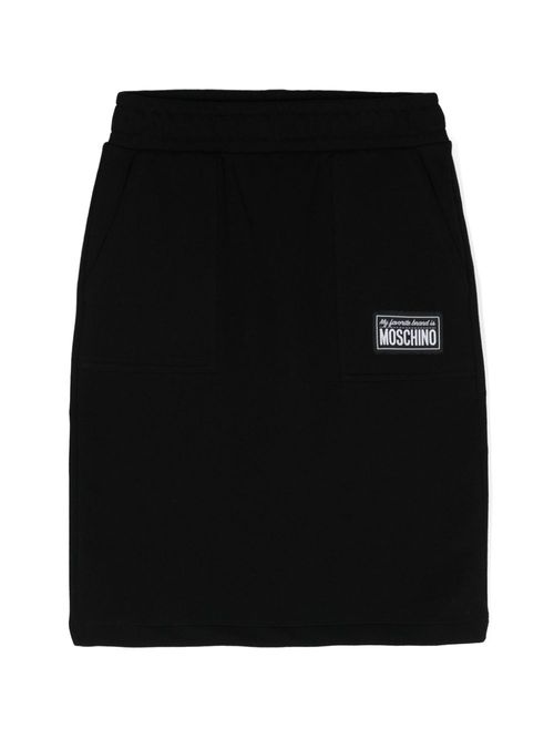 Mid-rise cotton skirt - Black