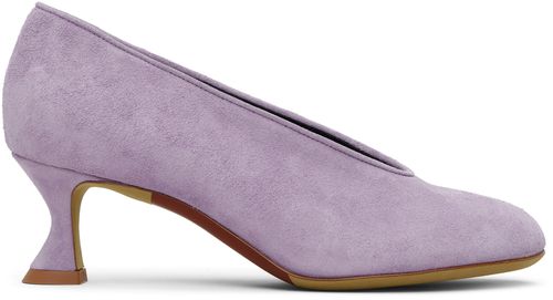 Purple Duck Suede Heels