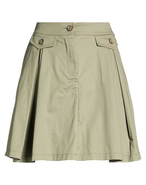 Woman Mini skirt Sage green Size S Cotton, Elastane