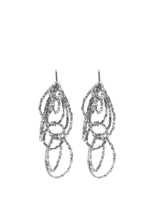 Beaded Earrings — Storm Grey