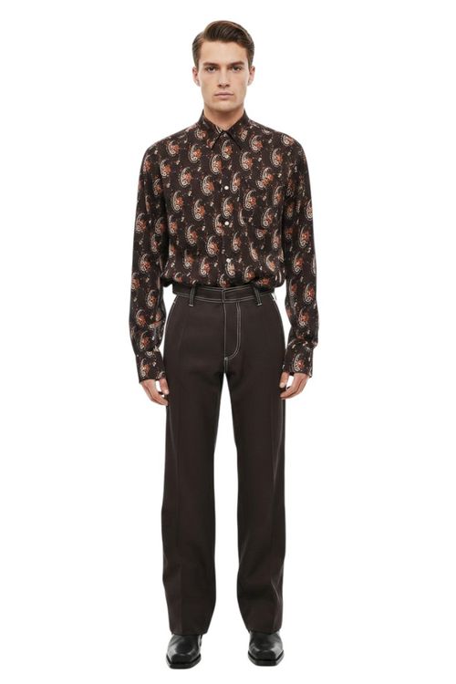 Dark Brown Regular Trousers