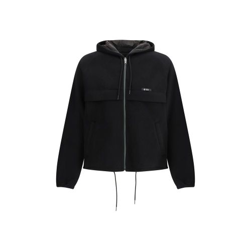Technical Hooded Polyester Shell Jacket — Black