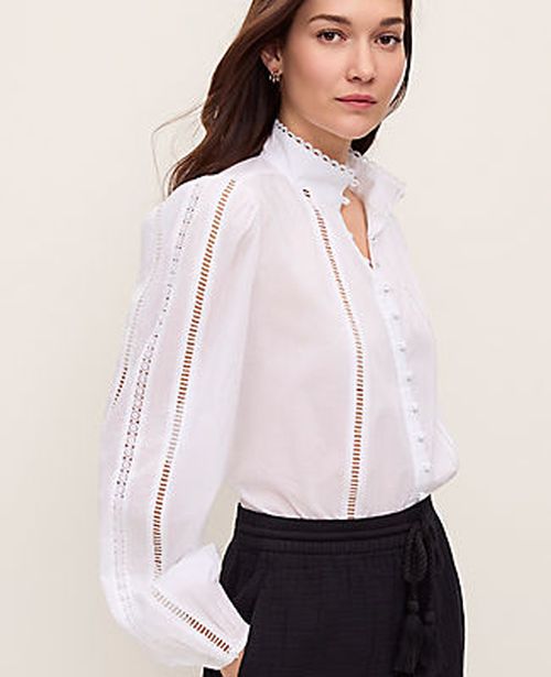 Ann Taylor Embroidered Blouse