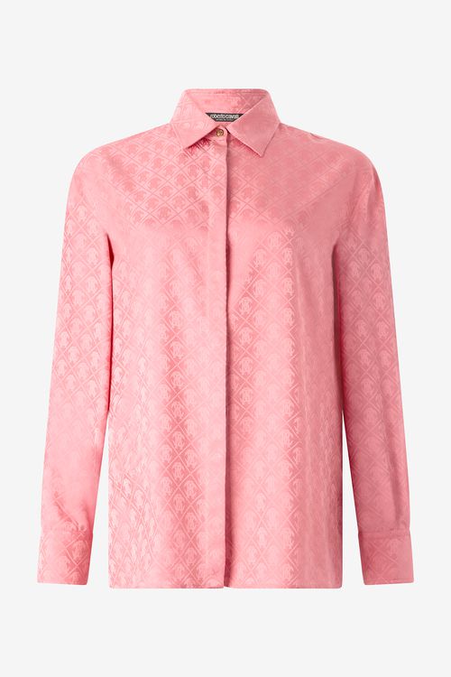 Shirt-blend Shirt With Mirror Snake Monogram Print