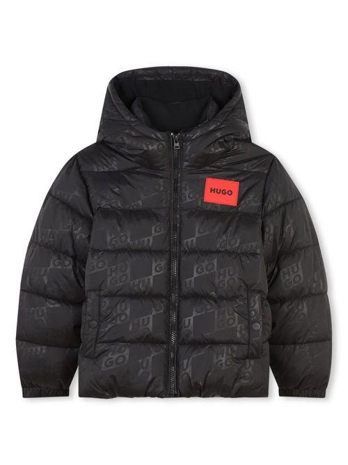 Logo-print puffer jacket - Black