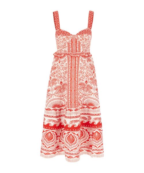 The Red River Ride print midi dress