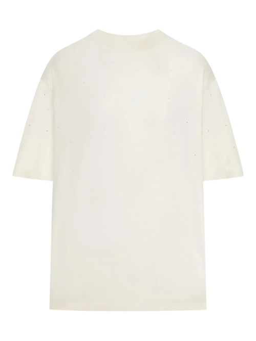 Star T-Shirt With Rhinestone And Logo Print On The Back