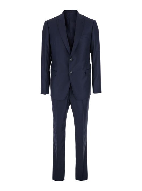 Wool-Blend Suit — Navy