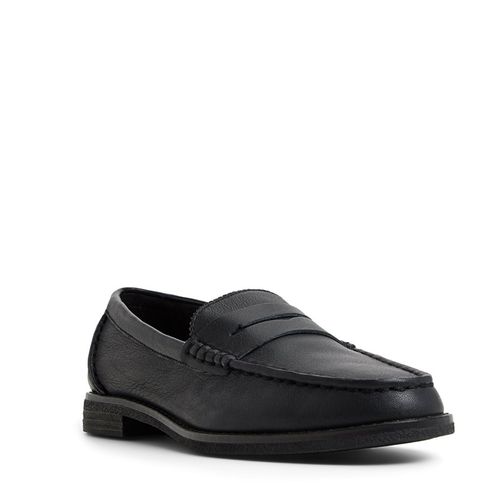 Women's Seaport Leather Penny Loafers (BLACK/BLACK)