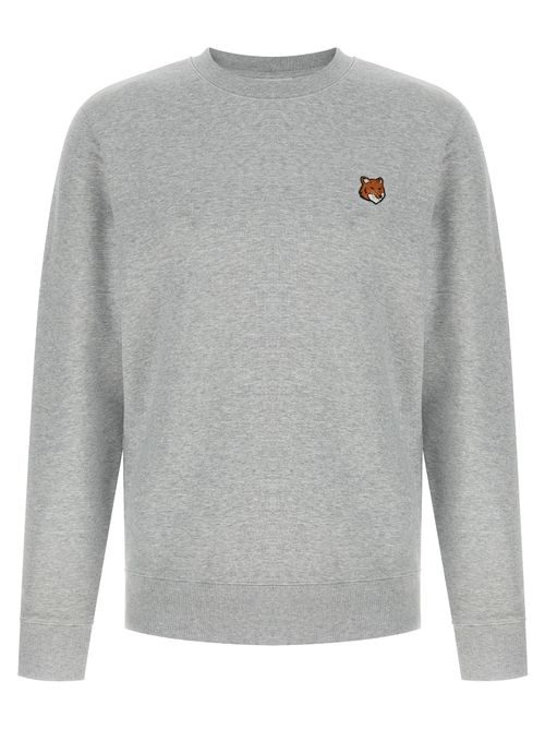 Fox Head Patch Cotton Sweatshirt — Gray