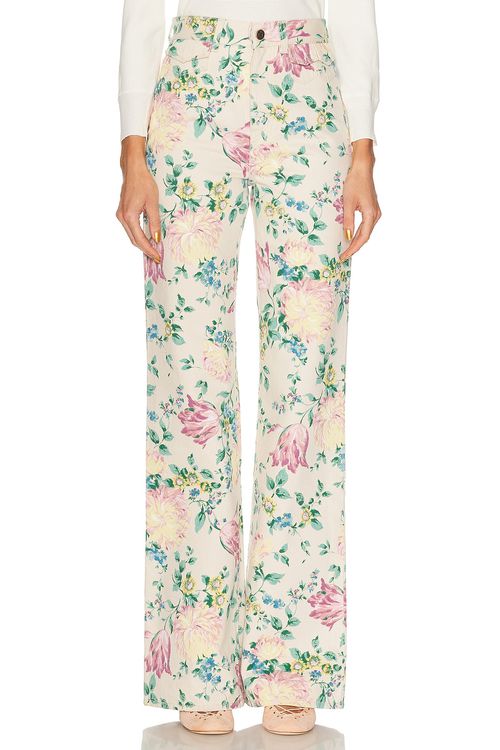 Chloe Straight Leg in Grizzled Blue - Cream.  42 also in