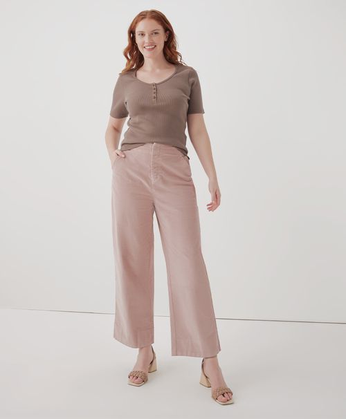 Women's Pale Mauve Modern Corduroy Wide Leg Pant