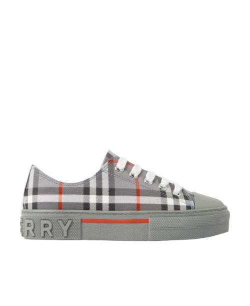 Check-pattern canvas sneakers