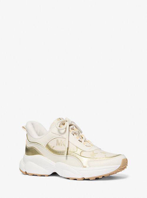 Katrina Metallic Logo Jacquard Trainer