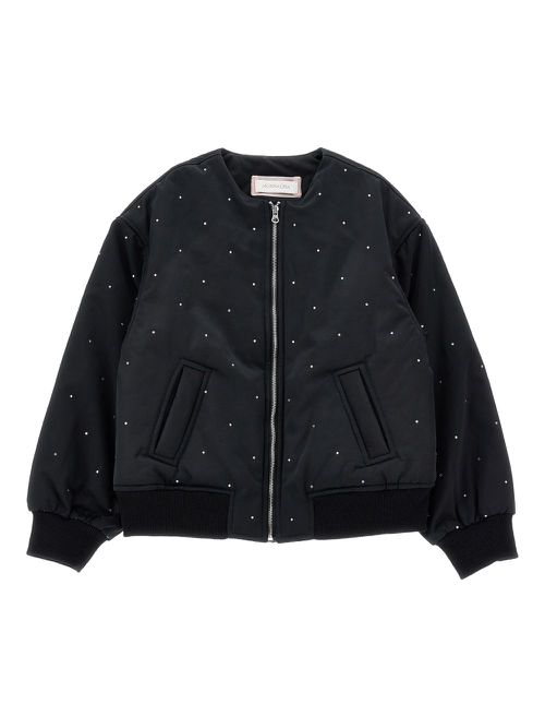 Crystal-embellished bomber jacket - Black