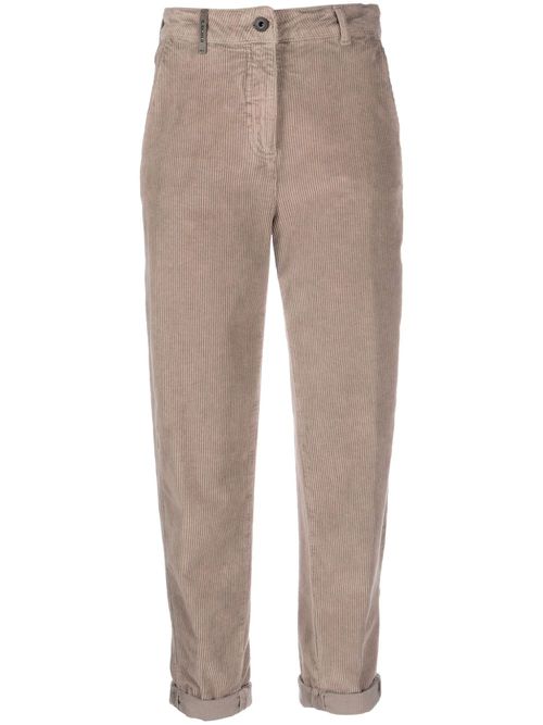 Corduroy cropped trousers - Brown