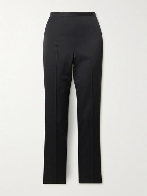 Lilian Duchesse-satin Skinny Pants - Black