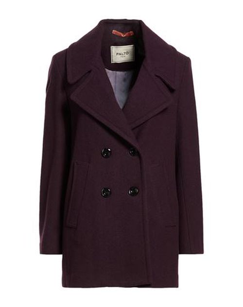 Paltò Woman Coat Dark purple Size 6 Wool, Polyester, Cashmere, Polyamide
