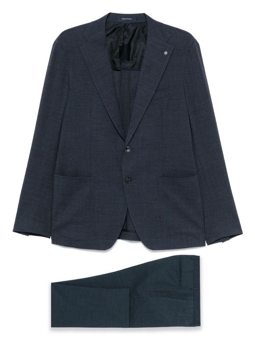 Tagliatore brooch-detail suit - Blue