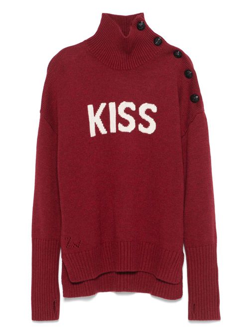 Motif-intarsia sweater - Red