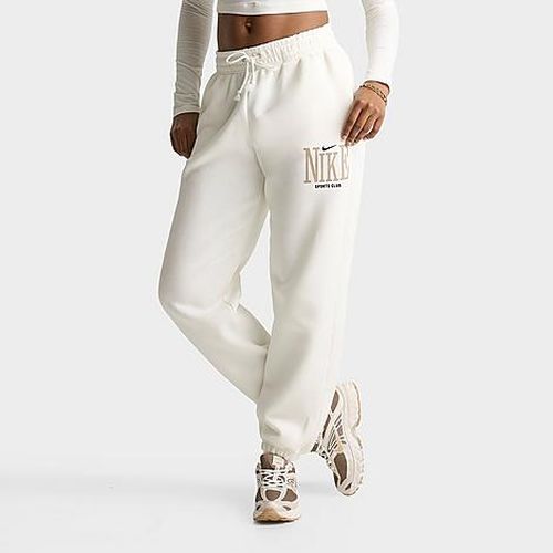 Women's Sportswear Phoenix Fleece Sports Club Oversized High-Waisted Jogger Pants in Sail/Black