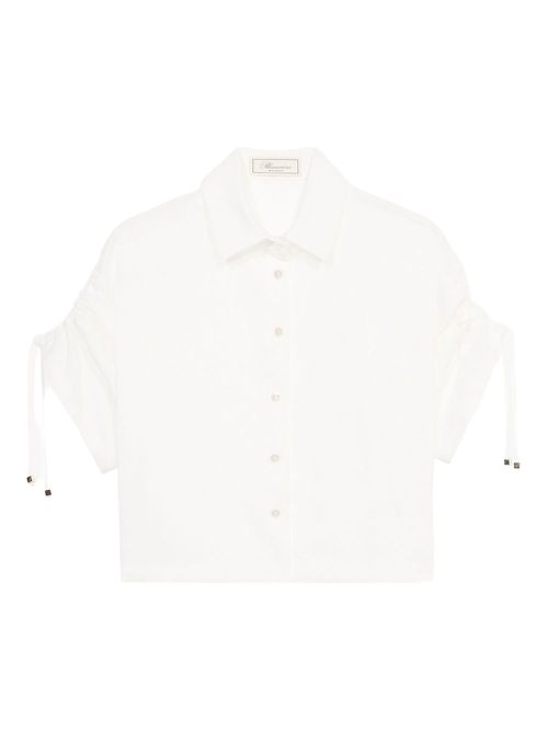 Cropped button-up shirt - White