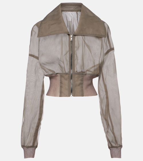 Dracucollar tulle and organza bomber jacket