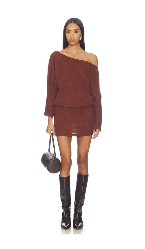 Bella Venice x REVOLVE Izzy Sweater Dress in Brown. S. Also in XS