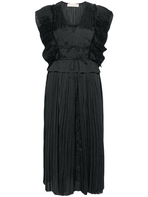 Letty pleated midi dress - Black