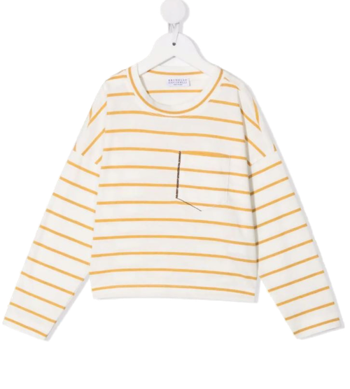 Striped Cotton T-Shirt — Ivory