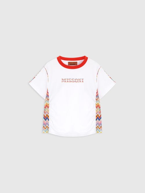 Missoni - Pure cotton t-shirt, Girl, White & Multicoloured