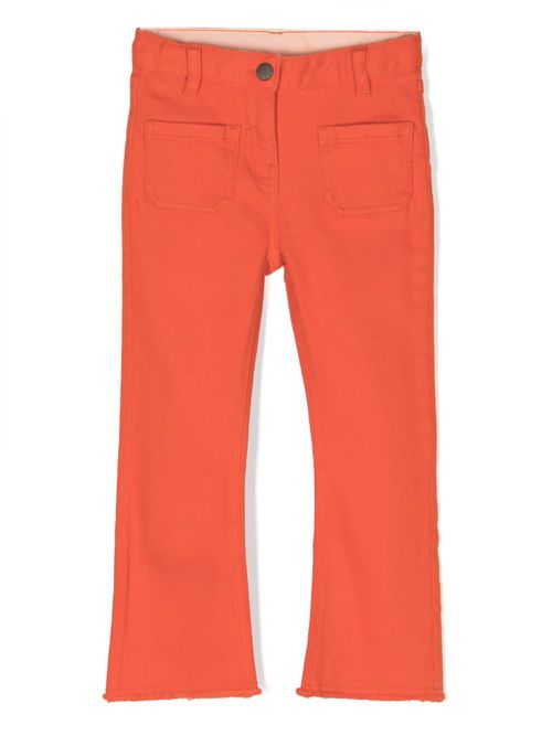 Logo-patch straight-leg jeans - Orange