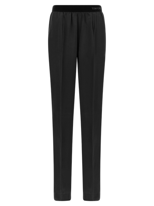 Silk Pajama Trousers — Black