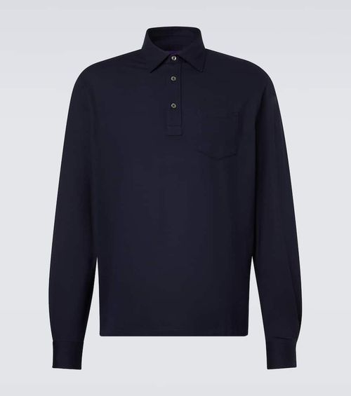 Cotton and cashmere polo shirt