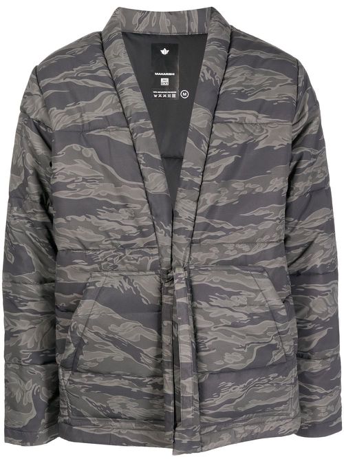 Camouflage-print padded jacket - Grey