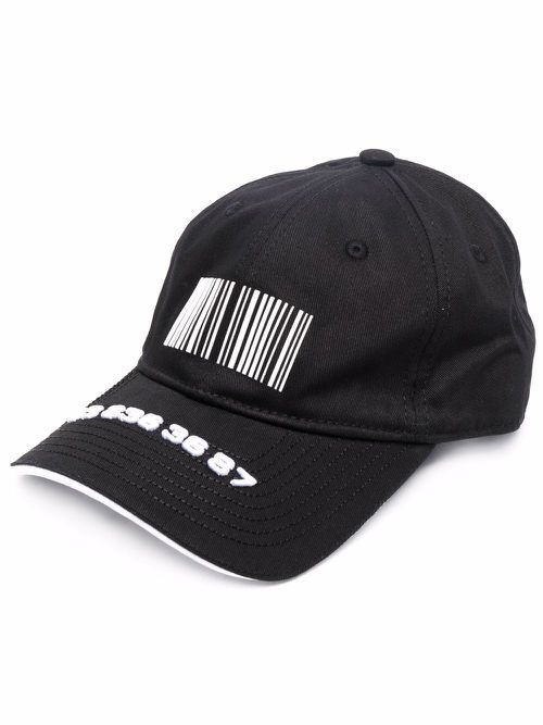 Barcode cotton baseball cap - Black
