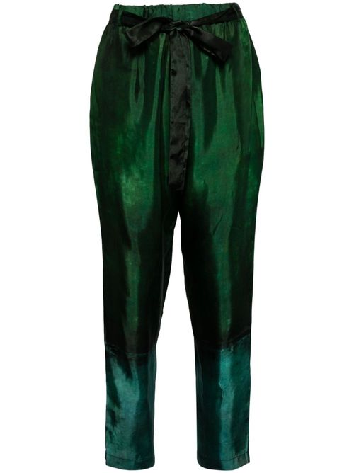 Colour-block tapered trousers - Green