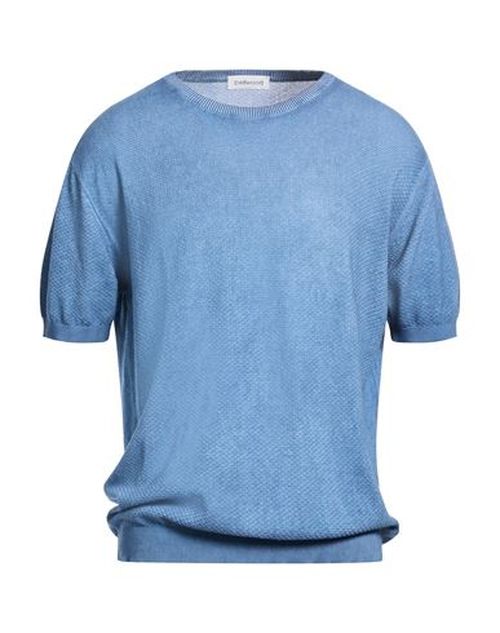 Man Sweater Light blue Size 46 Cotton