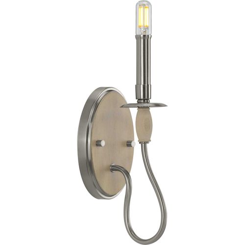 Brushed Nickel One Light Wall Bracket from the Durrell Collection